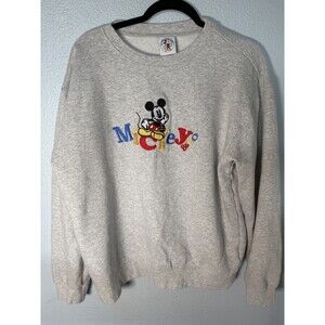 Disney Mickey Mouse & Co Pullover Sweatshirt Men’s Size Large Gray